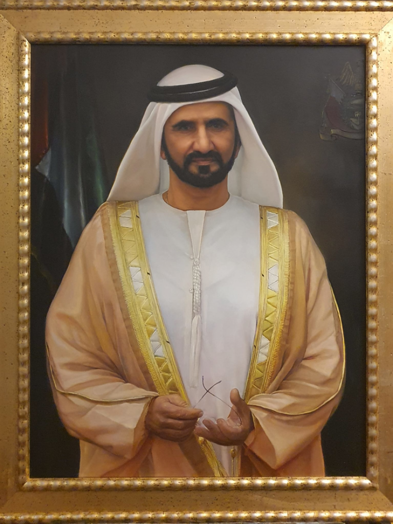 Sheikh Mohammed bin Rashid Al Maktoumoil-portrait-on-canvas Size: 90x70 cm